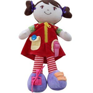 Linzy Plush 16" Educational Adorable Dress Me Plush Doll Removable Outfit